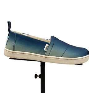 TOMS Alpargata Little Girls‎ Slip-On Canvas Shoes Size 12 Blue Indigo Comfort